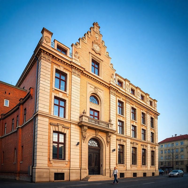 Solidna kamienna fasada budynku symbolizująca trwałość i porządek prawny